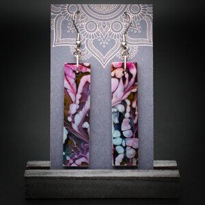 Water Lilies Large Rectangle Earrings - Choose your favorite pair